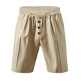 thumbnail image 4 of Men's Casual Shorts Drawstring Elastic Waist Athletic Sport Short Loose Comfy Button Vacation Beach Shorts with Pockets, 4 of 7