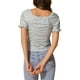 thumbnail image 3 of INSPIRAR CHIC Blusa Cortada de Manga Corta con Fruncido y Estampado Floral Verde M, 3 of 5
