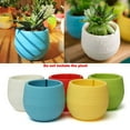 thumbnail image 1 of Mini Colourful Round Flower Pot Plastic Plant Flower Pot Garden Home Office Decor Planter, 1 of 5