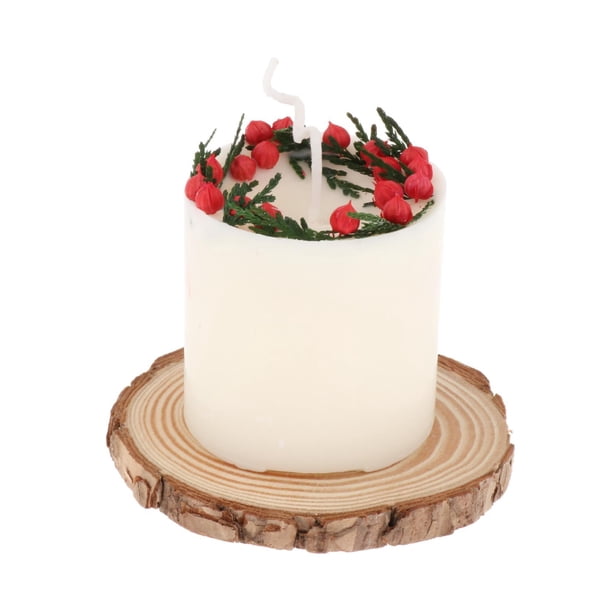 Velas perfumadas artesanales de cera de soja para aromaterapia con base de madera. Bola roja