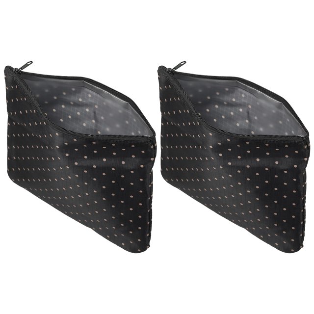 Unique Bargains Sacs à Collation et Sandwich Réutilisables en Tissu 7,7 x 7,3 Po Sacs à Lunch à Fermeture Éclair Pochette à Collation Rangement pour Aliments Lot de 2 Noir