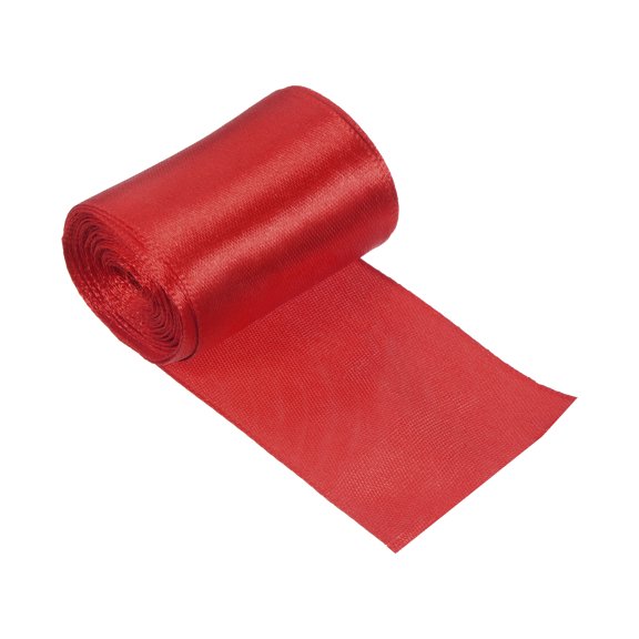 Uxcell 5cmx5m Finish Line Satin Ribbon Poly Tape Athletics Sprint Run Race, Red