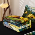 thumbnail image 5 of catabedysis Stained Glass Camping Zipper Full Size Comforter Sets with Fitted Sheet and 2 Pillowcases,Rustic Bohemian Style Zipper Bedding Set For Boys,Multicolor,Black Reversible,4 Pieces, 5 of 7