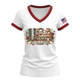 thumbnail image 4 of MEICHEN Women's 250Th Anniversary Print V Neck T Shirt 250Th Anniversary Tshirt Patriotic Tee, 4 of 7
