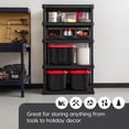 thumbnail image 6 of IRIS 5 Shelf Heavy Duty Plastic Storage Shelves, 750lb Capacity, Large Modular Shelving Unit Storage Organizer, Black, 6 of 9