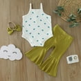 thumbnail image 5 of Siilsaa Outfits for Girls Girls Outfit Set Summer Printing Short Sleeve T-Shirt Tops + Elastic Waist Shorts Set Green,6M, 5 of 7