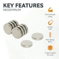 thumbnail image 4 of N42 Neodymium Disc Magnet - 15mm dia x 3mm thick - 6.39lbs Pull - (Pack of 10), 4 of 5