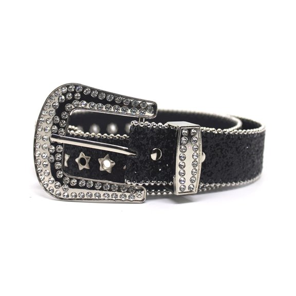 TIERPOP Rhinestone Waist Belt for Dress Adjustable Pin Buckle Waist Belt Shinning Full Sequins Wide Waist Belt Ladies Skirt Belt