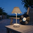 thumbnail image 6 of HAHUT Rattan Table Lamp, LED Rechargeable Cordless Boho Woven Desk Lamp with 3 Color Temperature Touch Control Dimmable for Living Room Bedroom Wedding Decor (Beige), 6 of 10