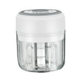 thumbnail image 2 of de alimentos de eléctrica portátil, trituradora de verduras, trituradora, herramienta para cocina pequeña 250ml blanco BLESIY Cortador de ajo eléctrico, 2 of 8