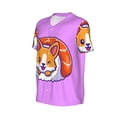 thumbnail image 2 of Haiem Hip Hop Hipster Baseball Jersey Button Down Shirts Sports Uniforms Men Women Jersey(Corgi In Sushi Roll,4X-Large), 2 of 9