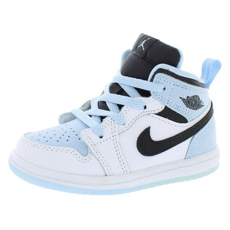 Nike Toddler Boy Durable Walking Shoes, White, Black & Ice Blue, 7