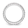 thumbnail image 2 of 14K White Gold Ring Band Eternity Diamond Round Polished 2CT Double Row , Size 6, 2 of 5