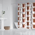 thumbnail image 2 of White Highland Cow Hat Dress Pattern Shower Curtain 84"x72" ,Bathroom Decorative Shower Curtains Set with 12 Hooks,Modern Waterproof Washable Shower Curtain, 2 of 6