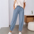 thumbnail image 2 of EDFBUYKRS Female Women Pants Casual Women's Pants Petite Length Women's Casual Pants Slim Fit Ankle Comfortable Stretchy Trousers for Daily Wear Spring Summer Fashion Pure Color M, 2 of 5