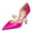 Pink, variant on FSJ Women Elegant Pointy Close Toe Beaded High Heel Pumps Pearls Strappy D'Orsay Pumps Church Party Wedding Dress Shoes Size 8 Navy