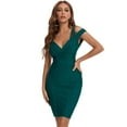 thumbnail image 3 of BEAUKEY Women's Hot Sexy V-neck Bandage Dresses Double Straps Party Elastic Bodycon Green Vestidos XS, 3 of 6