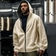 thumbnail image 4 of pstuiky Camisas de invierno de manga larga para hombre, Sudadera con capucha y bolsillo de manga larga con cremallera y color liso para hombre top de hombre s, 4 of 9
