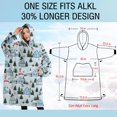 thumbnail image 4 of Oversized Wearable Blanket Hoodie,Light Blue Christmas House and Tree Pattern Sherpa Blanket Hoodie with Super Pockets,Super Warm Fuzzy Pullover for Women & Men, 4 of 6