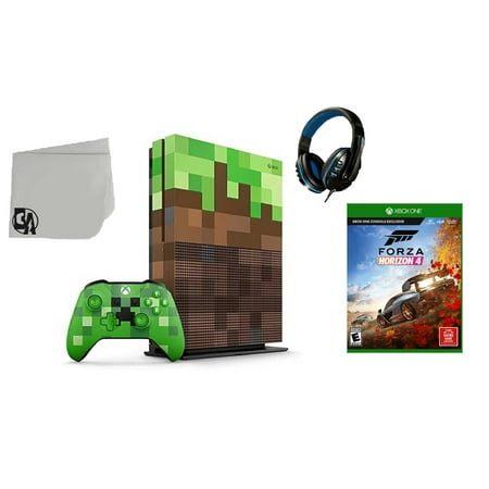 23C-00001 Xbox One S Minecraft Limited Edition 1TB Gaming Console with Forza Horizon 4 BOLT AXTION Bundle Used