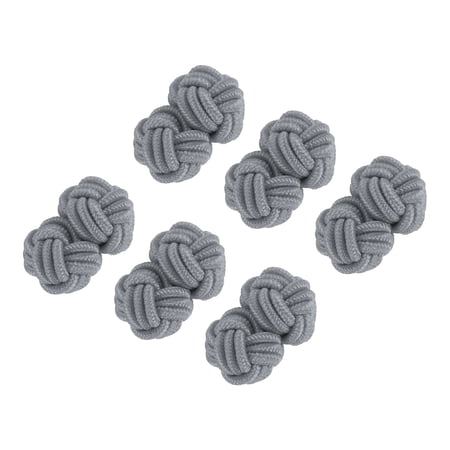 Uxcell 3 Pairs Silk Knot Cufflinks, Elastic Fabric Shirt Cufflinks, Twist Knot Dress Accessories Cuff Link for Men, Women, Business, Gift, Wedding, Gray