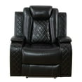 thumbnail image 4 of Gewnee Power Recliner Chair with USB Ports and LED Lights,Home Theater Seating with Hidden Arm Storage,Black, 4 of 8