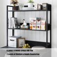 thumbnail image 3 of Historyli Caja de arena para gatos de 132 cm, mueble oculto con puertas y estantes, estante de almacenamiento de 3 niveles, color negro, 3 of 7