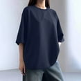 thumbnail image 5 of Mittory Women's T-Shirt Loose Soft Bamboo Crew Neck Trendy Casual Short Sleeve Cotton Tops, 5 of 7