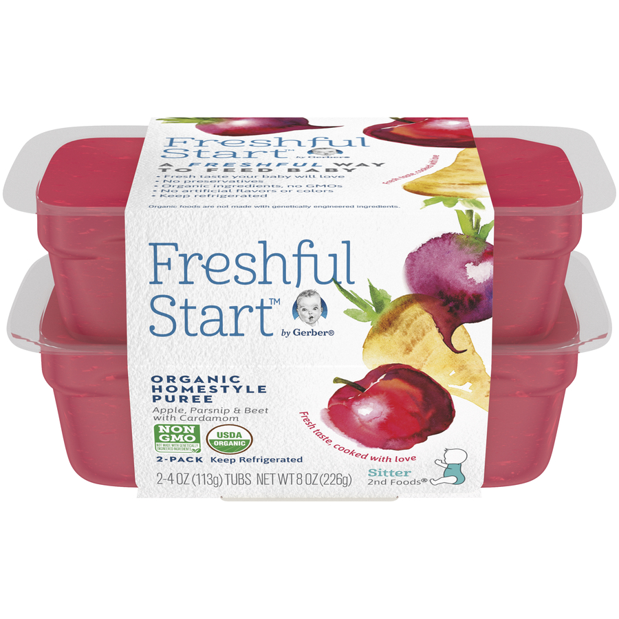 Gerber Organic Freshful Start Homestyle Puree Apple Parsnip & Beet with