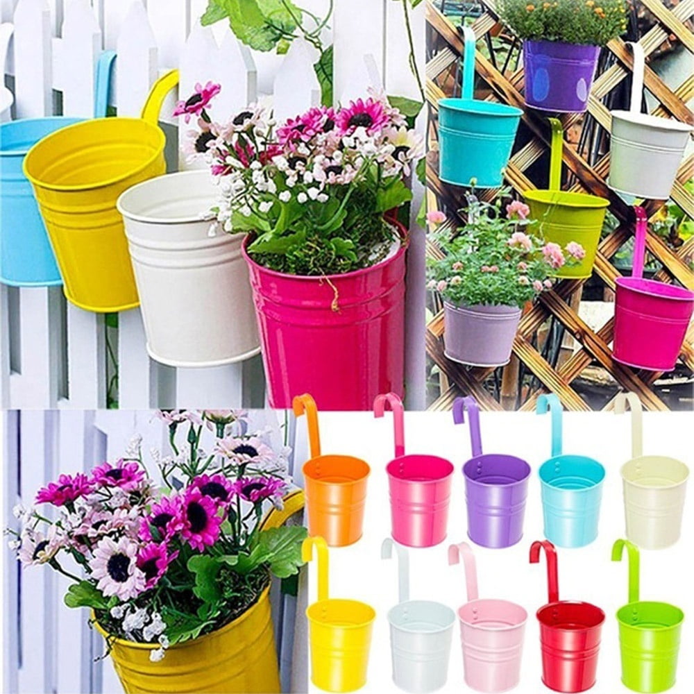 Willstar 10PCS Multicolor  Metal Bucket Flower Pot  Hanging 