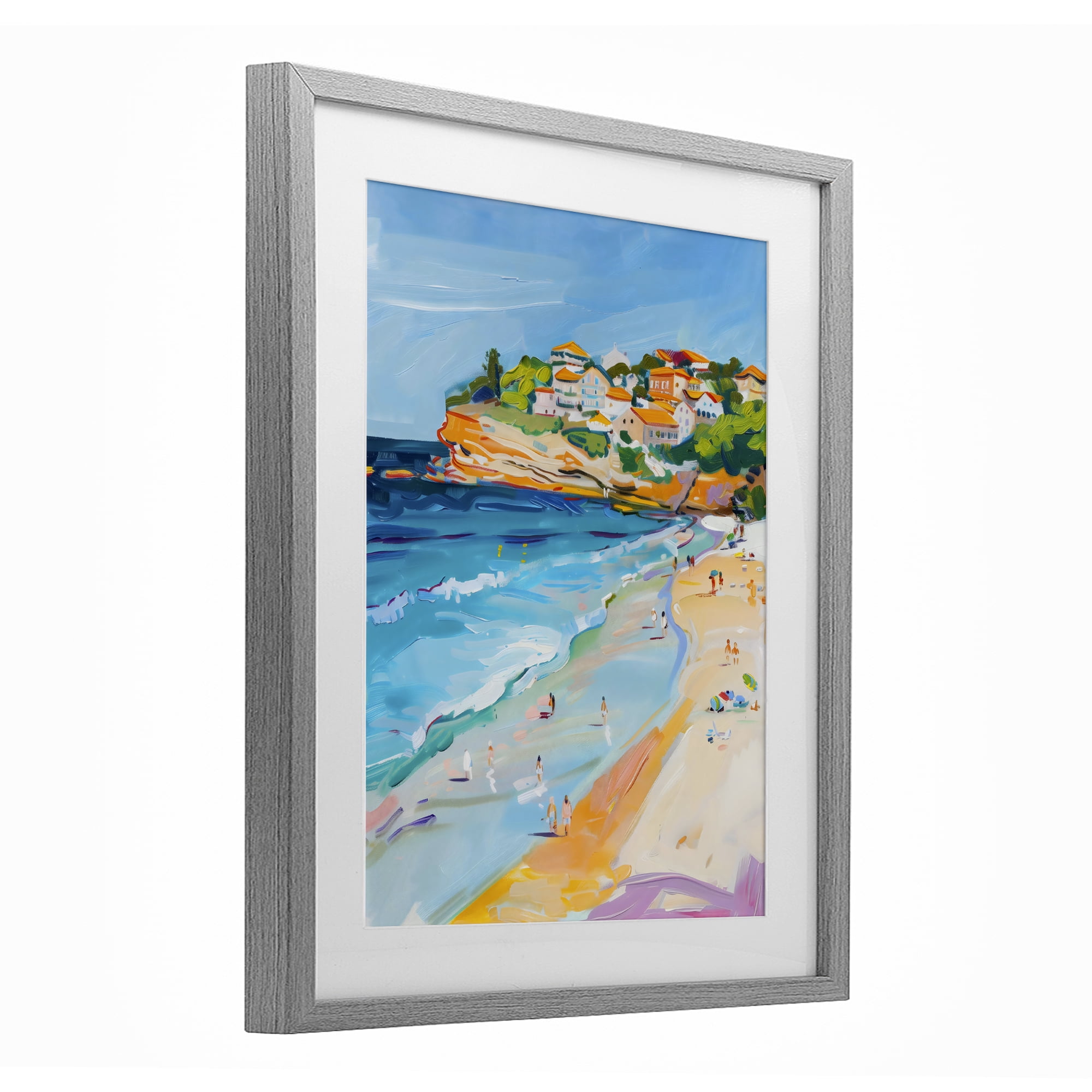 Stupell Industries Bondi Beach Cove Gray Framed Print Under Glass, design by The Prints Vibe