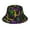Neon Mardi Gras, variant on Pasta Bacon Reflective Double-Sided Bucket Hat, Sun Hat, Soft and Breathable for Gardening, Beaching, Camping, Hiking, Fishing