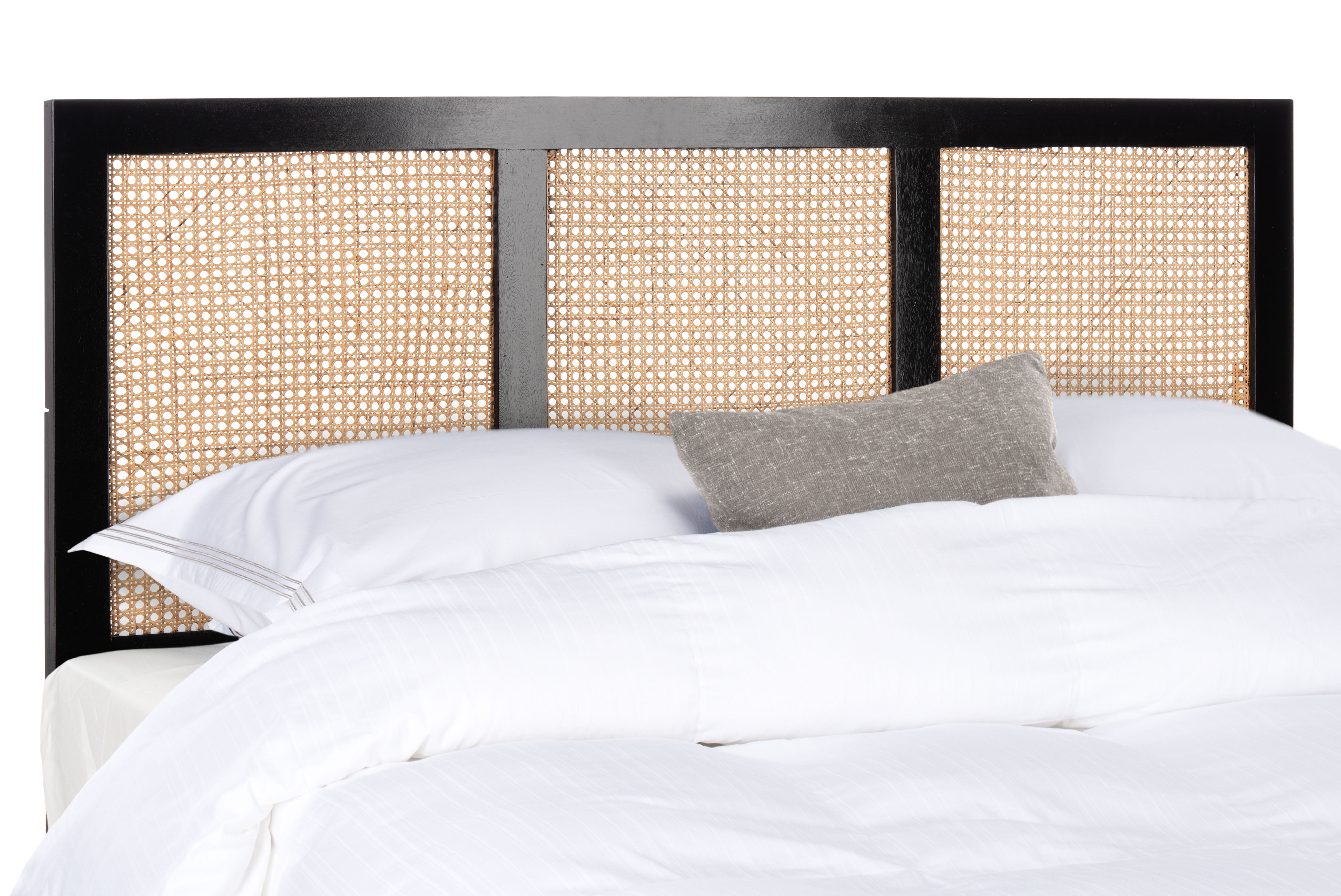 SAFAVIEH Vienna Cane Farmhouse Wood Headboard, Queen, Black