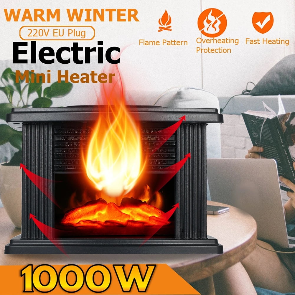 Home Warmer 1000W Electric Heater Mini Handy Flame Warm Air Fan EU Plug -  Walmart.com