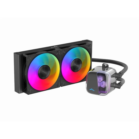 SAMA L70 240mm Liquid CPU Cooler AIO Cooler with ARGB Infinity Mirror Effect 2x120mm ARGB Light Sync with Motherboard PWM 28 mmFans Low-Noise for AMD AM4/AM5, Intel LGA 1700/1150/1151/1200/1851
