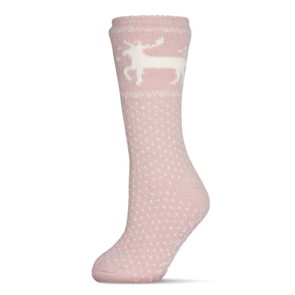 MeMoi Women's Pretty Prancer Polka Dot Plush Lined Slipper Socks - Mens - Male