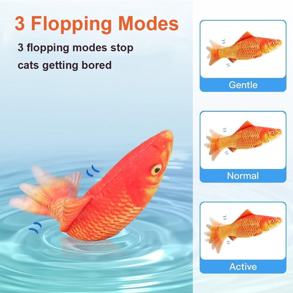 2026 New Small Floppy Fish Cat Toy, Moving Fish Cat Toys for Indoor Cats, Electronic Cat Toys Rechargeable, Interactive Chew & Kicker Toys, Interactive Cat Toys for All Breeds