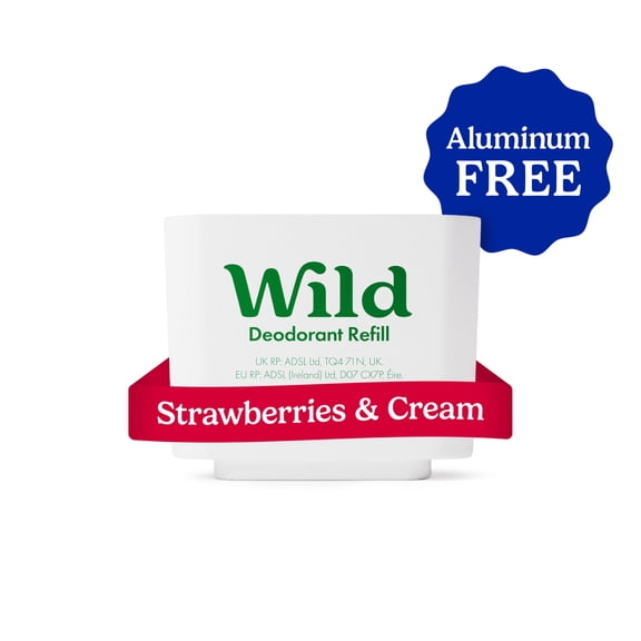 Wild Stick Deodorant Refill, Strawberries & Cream. Aluminum Free, for Women and Men, 1.4oz