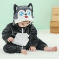 thumbnail image 2 of Zwiiyzr Newborn Baby Jumpsuit Fluffy Outfit Cute Cartoon Hoody Coat Winter Infant Rompers Toddler Clothing Bodysuit Girls Boys Clothes Gray, 2 of 5