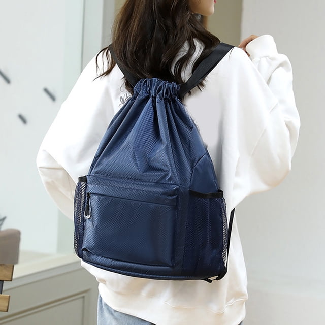High-Capacity Sports Backpack with Quick-Access Side Pocket | Lightweight Drawstring Gym Bag for Yoga, Camping & Travel