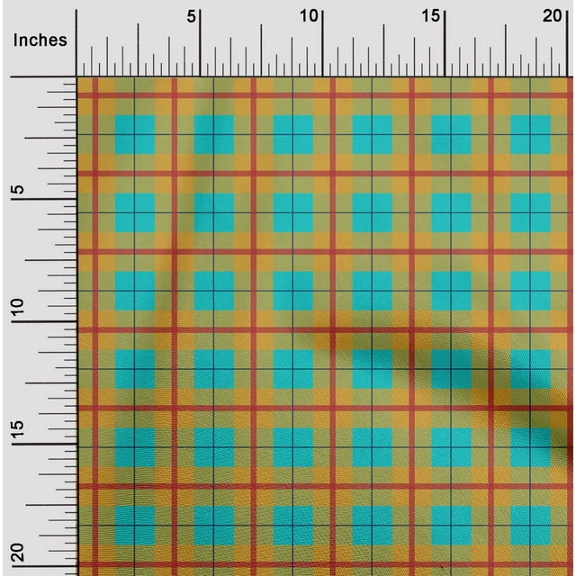 oneOone Georgette Viscose Fabric Madras Check Print Fabric By Yard 42 Inch Wide