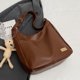 thumbnail image 3 of Bolso con asa superior para mujer bandolera tipo bandolera de cuero bolso de compras informal, 3 of 9