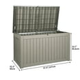 thumbnail image 2 of Dextrus 230 Gallon Outdoor Patio Deck Box, Large Resin Storage Box Backyard, Waterproof&Lockable, Light Brown, 2 of 5