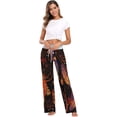 thumbnail image 6 of Women's Tribal Feather Dreamcatcher Heart Pajama Pants, Casual Pajama Bottoms Lounge Pants Wide Leg, 6 of 7