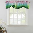 thumbnail image 2 of Tie Up Valances for Windows, Pink Flowers Adjustable Valance Curtains Window Treatment for Living Room, Green Lake Spring Plants Small Boat Rod Pocket Kitchen Curtains & Drapes 54x18 Inch, 2 of 9