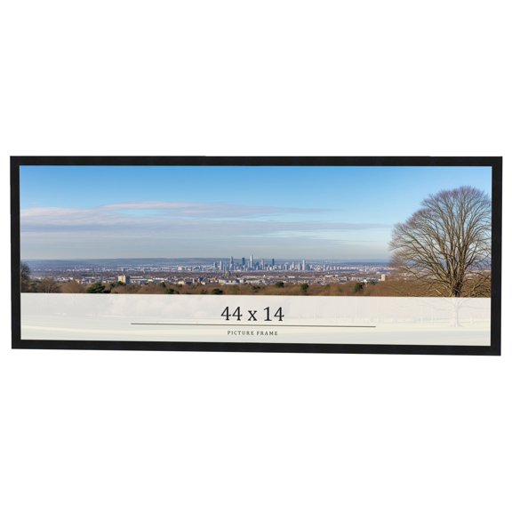 44x14 Frame Black Real Wood Picture Frame Width 0.75 inches | Interior Frame Depth 0.5 inches |