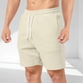 thumbnail image 2 of Pantalones Cortos para Hombres Casual Verano Color Sólido Casual Cordón Bolsillo Recto a Través de Pantalones Cortos, Pantalones de Moda de Poliéster, 2 of 9
