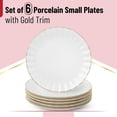 thumbnail image 2 of BTaT- White Dessert Plates, Set of 6, 8 inch, White Porcelain with Gold Trim, Small Plate, 2 of 9
