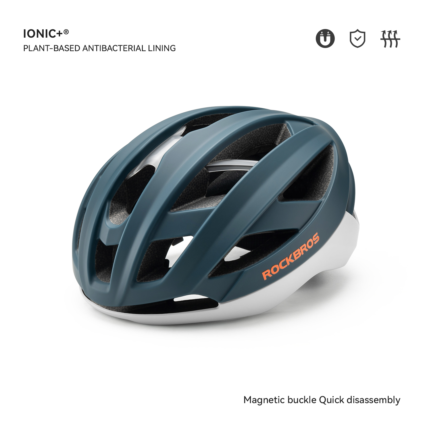 ROCKBROS Cycling Helmet Keel Structure Hardcore Protection One-piece 3D Lining Modling Quick-release Magnetic Buckle Bike Helmet