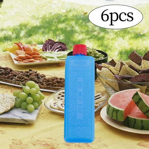 6x PACK ICE BLOCKS COLADER PETG STURDY Simplemente se queda congelado para un azul reutilizable más largo para picnics caminando en casa Viajamiento